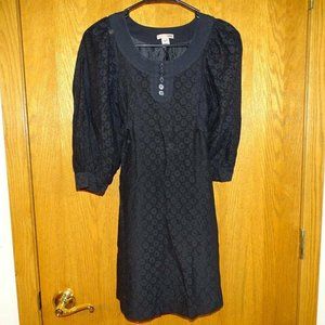 H&M Size 4 Black Floral 3/4 Sleeves Dress Worn ONCE- Excellent Condition